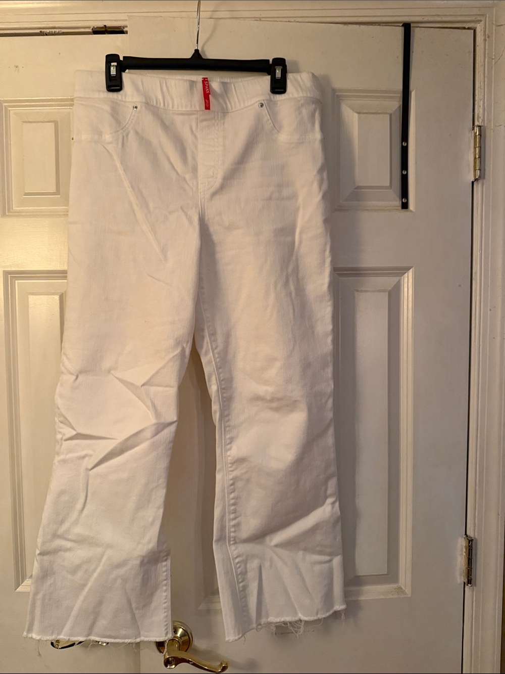 SPANX White Kids Wide-Leg Jeans with Raw Hem